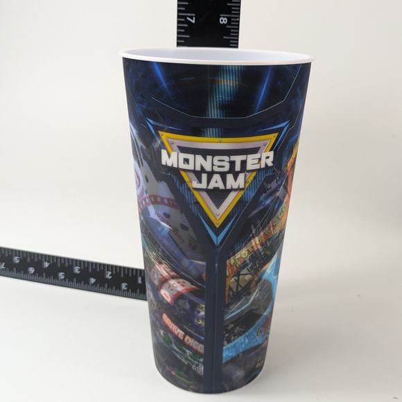 Monster Jam Tumbler 2019 Souvenir Cup 3D Image Holographic Megladon El Toro Loco - Picture 6 of 7